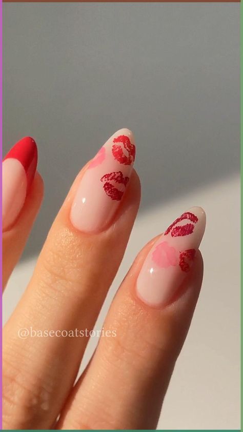 Kiss Nail Art, Quick Nail Art, Gel French Manicure, Romantic Nails, Kiss Nails, Cute Simple Nails, Nail Designs Tutorial, Idee Cosplay, Casual Nails