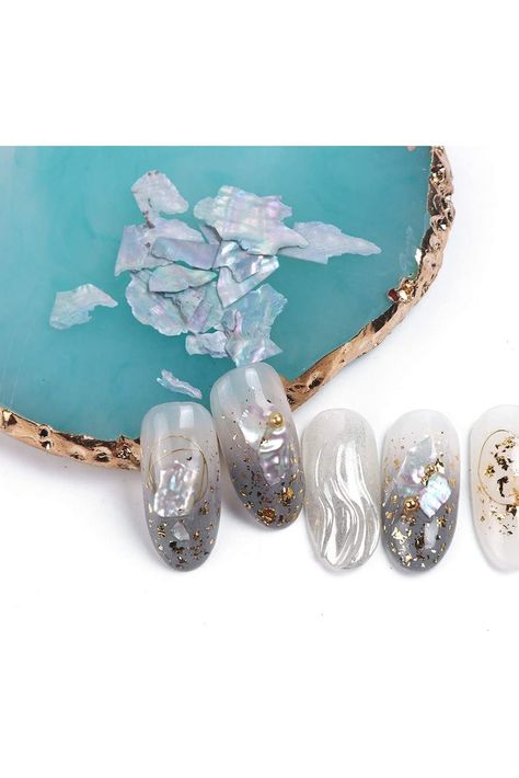 Doneace Irregular Abalone Seashell Slices 3D Nail Art Sequins Supplies 12 Grids Colorful Nail Art Shell Slices Design Japanese Style Spangles Polish UV Gel Flake Mermaid Manicure Nails Art Decoration Nail Flakes, Nail Art 3d, Colorful Nail Art, 3d Nail, 3d Nail Art, Nail Decorations, Nail Art Decorations, 3d Nails, Uv Gel