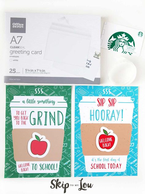 Teacher Gift Starbucks, Welcome Back To The Grind Free Printable, Starbucks Teacher Appreciation Printable, Sip Sip Hooray Printable Free Teacher, Sip Sip Hooray Printable Free, Starbucks Teacher Gift, Starbucks Gift Card Ideas For Teachers, Coffee Gift Card Printable, Teacher Coffee Gift Card Free Printable