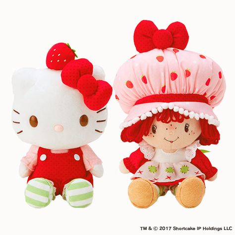 Strawberry Shortcake x Hello Kitty ♥ Sanrio Hello Kitty Strawberry, Strawberry Shortcake Characters, Charmmy Kitty, Hello Kitty Images, Strawberry Shortcake Doll, Kitty Images, Hello Kitty Pictures, Hello Kitty Items, Hello Kitty Plush