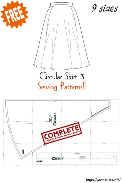 Long Skirt Pattern Sewing, Skirt Patterns Sewing Free, Long Skirt Sewing Pattern, Flared Skirt Pattern, Long Skirt Pattern, Walking Skirt, Mens Sewing Patterns, Skirt Pattern Free, Circular Skirt