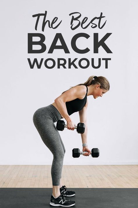 The 8 BEST back exercises for women in a 25 minute back workout! This at home workout uses a set of dumbbells to strengthen the largest muscle in your upper body, your back! Each exercise strengthens and tones the entire back, and since your back is a major metabolic muscle you'll burn calories all day after completing these 8 back exercises. For more defined back muscles do this back workout once a week! Best Back Exercises For Women, Back Exercises For Women, Back Workout For Women, Best Back Workout, Best Back Exercises, Dumbbell Back Workout, Superman Workout, Back Workout At Home, Emom Workout