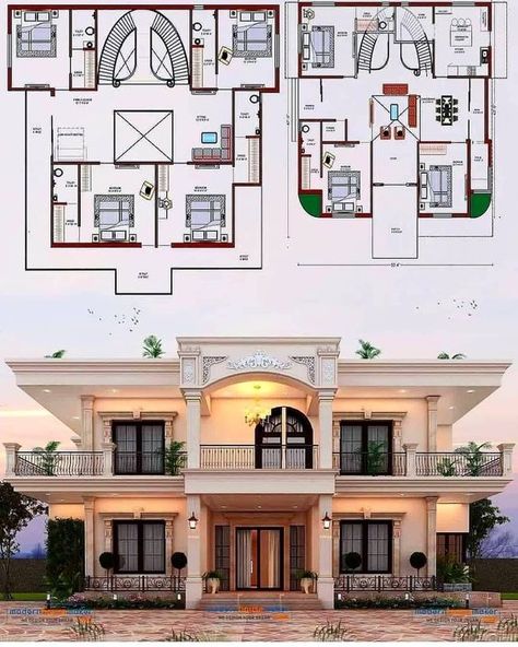 Amazing Architect on Instagram: “What do you think about this design? Rate out of 1-10!!😍😍 Follow: @amazingarchitectplan for more 📌 Turn Notification to Get Daily…” Neoclassical Architecture House, House Outer Design, Dm Design, Classic House Exterior, Small House Elevation Design, Classic House Design, Neoclassical Architecture, House Design Pictures, Traditional Look