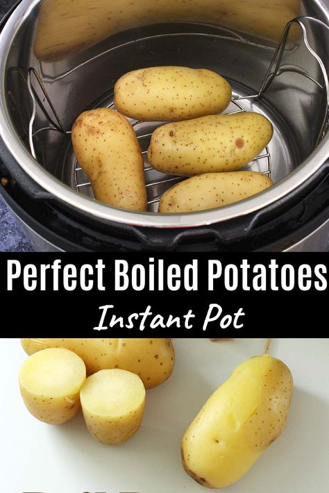 Learn how to cook or boil the potatoes in Instant pot. It is very easy and no attention required. Russet or Idaho potatoes have more starch in them. So these are good for frying or baking. Do not use this type for boiling in IP. I prefer to use red potatoes or golden potatoes. Perfect for Indian cooking. #instantpot #potatoes #kitchentips #boilpotato Cook Potatoes In Instant Pot, Potatoes In Instant Pot, Boil Potatoes, Cook Potatoes, Steamed Potatoes, Cooking Quotes, Cooking Photography, How To Cook Potatoes, Easy Instant Pot Recipes