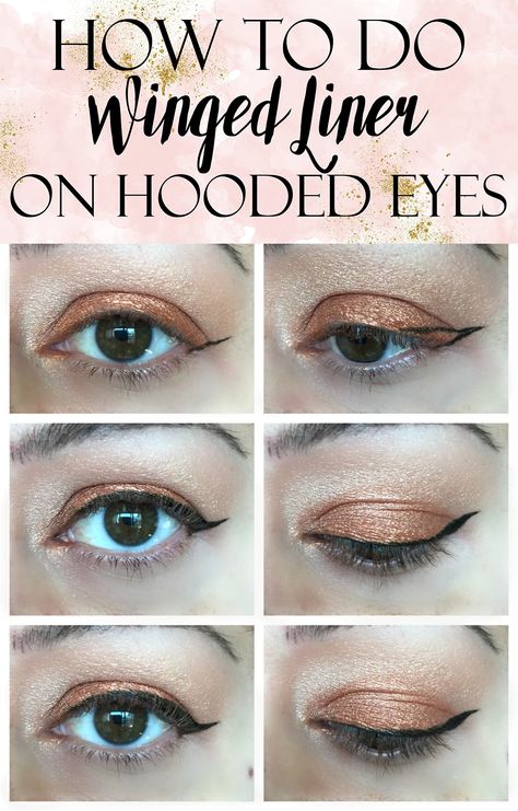 Hoodie Eyes Eyeliner, Eyeliner For Beginners Hooded, Hooded Eye Winged Liner, Begginer Makeup, Liner On Hooded Eyes, Mata Hooded, Eyeliner Styles For Hooded Eyes, Hooded Eyes Tutorial, Hooded Lids