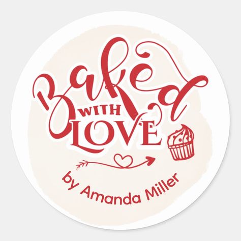 Personalized Baked With Love Holiday Baking Homemade Baked Goods, Handmade Presents, Homemade Baking, Baked With Love, Business Products, Love Stickers, Holiday Baking, Disney Gifts, Star Wars Gifts