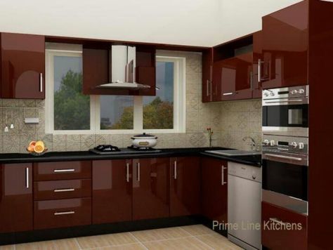 Kitchen Decor Indian Modular Kitchen Design, Maroon Kitchen, Inexpensive Kitchen Cabinets, Modern Kitchen Cabinet Design Ideas, Latest Modular Kitchen Design, Kitchen Design Images, Modular Kitchen Cabinets, Cheap Kitchen Cabinets, Kitchen Modular