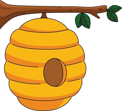 Spring Beehive Cartoon Colored Clipart Bee Cartoon Images, Beehive Cartoon, Aktiviti Prasekolah, Bus Crafts, Bee Activities, Baby Milestones Pictures, Wood Yard Art, Insect Crafts, Bee Clipart