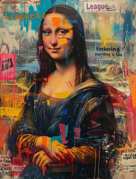 This is a painting of Mona Lisa. The original Mona Lisa was painted by Leonardo da Vinci in the 16th century ->> more details in ai-img-gen.com Mona Lisa Aesthetic, Punk Collage, Studio Background Ideas, Mona Lisa Parody, Mona Lisa Smile, The Mona Lisa, Art Time, Background Ideas, Louvre Paris