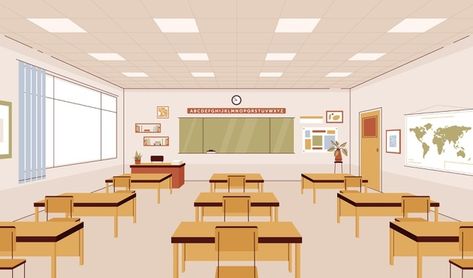 Classroom Pictures Of Students, Classroom Illustration, Class Background, Background For Video, Bg Reference, Children's Book Layout, Dorm Room Layouts, Class Clown, Background School