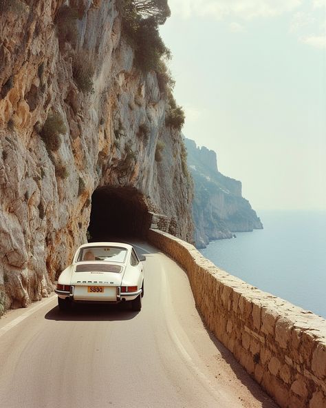 Thelma and Louise Amalfi Coast version 💫 #getawaycar European Luxury Aesthetic, Italian Summer Photography, Italian Landscape Aesthetic, Wall Pictures Aesthetic, Vintage Travel Aesthetic, Dream Life Aesthetic Travel, Amalfi Coast Aesthetic, Posh Aesthetic, Photos Of Cars