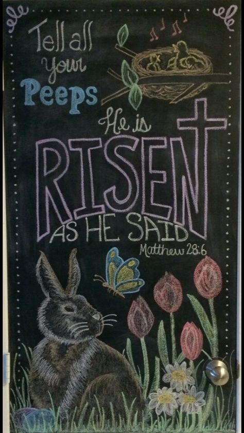 My Easter chalkboard - NB Easter Chalkboard Ideas, Chalkboard Calendar Ideas, Pub Chalkboard, Easter Chalkboard Art, Chalkboards Ideas, Chalk Artwork, Chalkboard Inspiration, Chalkboard Crafts, Spring Chalkboard