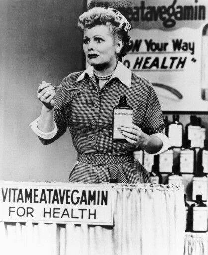 That's Vita meata vegamin!!!! Fake Illness, I Love Lucy Vitameatavegamin, Lucille Ball Costume, I Love Lucy Episodes, I Love Lucy Show, Lucille Ball Desi Arnaz, Lucy And Ricky, Ball Makeup, Desi Arnaz