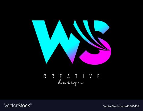 Ws Logo, Leading Lines, Design Letters, S Logo, Letter Logo Design, Blue Logo, Logo Color, Design Vector, Geometric Design