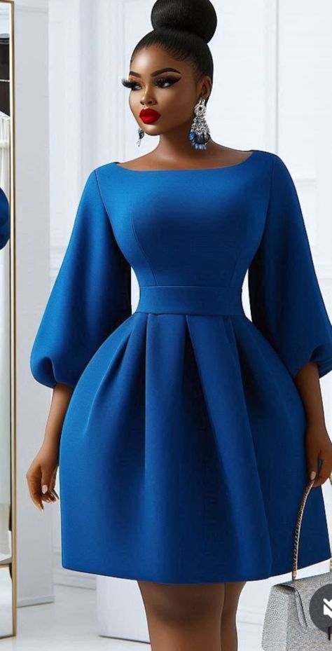 Credit: Folah Signature Folah Signature, Corporate Gowns, Casual Gowns, Lace Dress Classy, Classy Short Dresses, Wife Fashion, Pregnant Lady, Modest Dresses Fashion, Classy Gowns