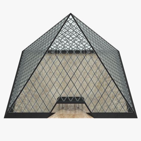 Glass Louvre Pyramid royalty-free 3d model - Preview no. 1 Uae Culture, Pyramid Model, Skylight Design, Louvre Pyramid, Steel Structure Buildings, Scratchboard Art, Arch Model, 3ds Max Models, Real Model