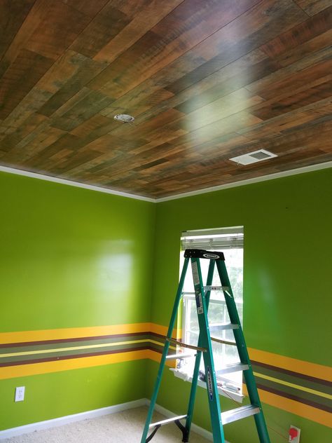 Floor Ceiling - Album on Imgur Flooring On Ceiling, Plant Sunroom, She Shed Office, Shed Office, Pergo Flooring, Porch Ceiling, Cottage Bathroom, Floor Ceiling, Diy Flooring