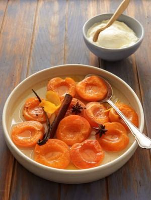 Poached apricots with orange blossom water Recipe | Good Food Orange Blossom Water Recipes, Apricot Compote, Apricot Dessert, Heart Healthy Desserts, Compote Recipe, Vanilla Recipes, Orange Blossom Water, Cinnamon Recipes, Cherry Recipes