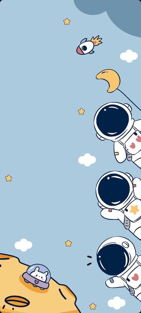 Kawaii Astronaut Wallpaper, Cute Astronaut Wallpaper Iphone, Astronaut Wallpaper Cute, Cute Astronaut Wallpaper, Spaceman Wallpaper, Astronaut Background, Wallpaper Astronaut, Cute Astronaut, Wallpaper Estetika