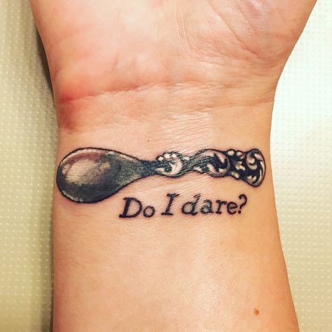 Do I Dare tattoo. T.S. Eliot tattoo. The Lovesong of J. Alfred Prufrock. Tattoo artist David Winn. Blacktides Tattoo. Literary quote tattoo. Poem tattoo. Prufrock Tattoo, Tattoo Poem, Literary Tattoos Quotes, J Alfred Prufrock, Poem Tattoo, Literary Tattoo, Motivational Wallpaper Iphone, T S Eliot, Truths Feelings