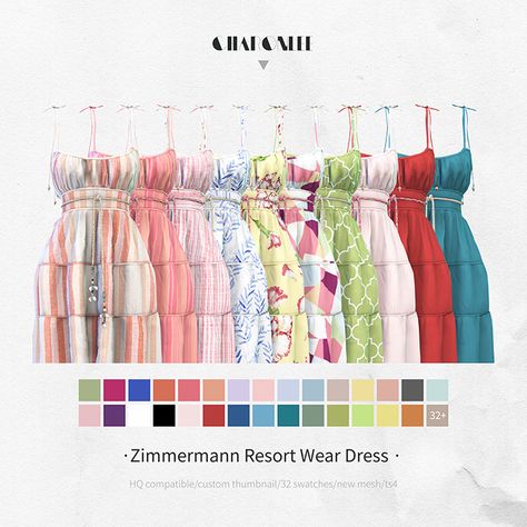 Charonlee: 【Zimmermann Resort Wear Dress】 Zimmermann Resort, Sims 4 Cas Mods, The Sims 4 Pc, Pelo Sims, Sims 4 Game Mods, Sims 4 Body Mods, Sims 4 Expansions, Tumblr Sims 4, Sims 4 Cc Folder