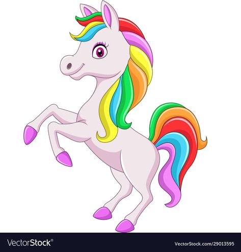 Cute Horse Wallpaper Cartoon, Horse Cartoon Cute, Rainbow Cartoon Images, Unicorn With Rainbow Picture, Rainbow Unicorn Illustration, Cartoon Rainbow, Rainbow Horse, Horse Cartoon, Cartoon Unicorn