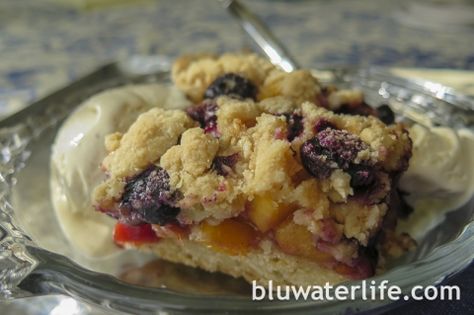 Cobbler Bars Blueberry Nectarine, Peach Cobbler Bars, Nectarine Recipes, Crostata Recipe, Bread Bar, Crumb Bars, Blueberry Cookies, Peach Recipe, Cobbler Recipes