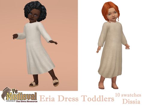 1820s Dress, 13th Century Clothing, Sims 4 Medieval, Infant Cc, Sims 4 Decades Challenge, Linen Long Dress, Sims Medieval, Sims 4 Challenges, Medieval Clothes