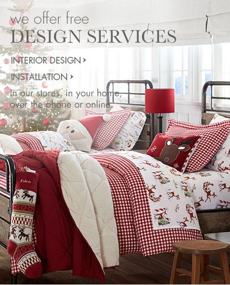 We Offer Free Design Services PBK Holiday Blankets, Farmhouse Style Christmas, Christmas Bedding, Perfect Bedding, Christmas Decorations Bedroom, Christmas Bedroom, Christmas Room, Bedroom Furniture Design, White Room