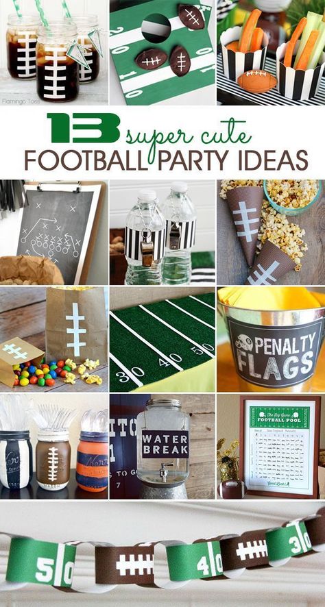 Are you hosting a Super Bowl party? These super cute football party ideas will make your Super Sunday party a huge success. #superbowl #superbowlparty #superbowlsnacks #superbowlfood Diy Super Bowl, Football Draft Party, Bowl Desserts, Super Bowl Party Ideas, Football Party Ideas, Sandwich Vegetarian, Football Super Bowl, Football Banquet, Football Party Foods