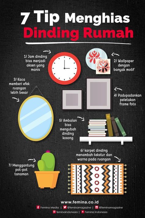 Banyak elemen dekorasi yang bisa dijadikan sebagai penghias dinding. Agar peletakannya proporsional, perhatikan tip menghias dinding berikut ini. #homedecor #designinterior #tipinterior #wallpaper #Infographic Dorm Room Inspiration, Small Bedroom Decor, Minimalist House Design, House Plants Decor, Easy Home Decor, Home Design Plans, Home Room Design, Home N Decor, Diy Home Crafts