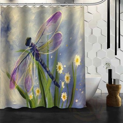 Dragonfly Bathroom, Turquoise Bathroom Decor, Turquoise Bathroom, Dragonfly Wall Art, Cool Shower Curtains, Bathroom Shower Curtain Sets, Vintage Dragonfly, Damselflies, Shower Curtain Sizes