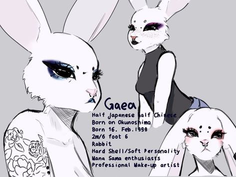 Furryart of Bunny. Japanese/ Chinese character Make up artist Bunny Fursona Ref Sheet, Rabbit Fursona Art, Bunny Person Drawing, Bunny Hybrid Oc Male, Human Bunny Hybrid, Bunny Fursona Art, Bunny Hybrid Oc, Bunny Fursona Base, Bunny Oc Art