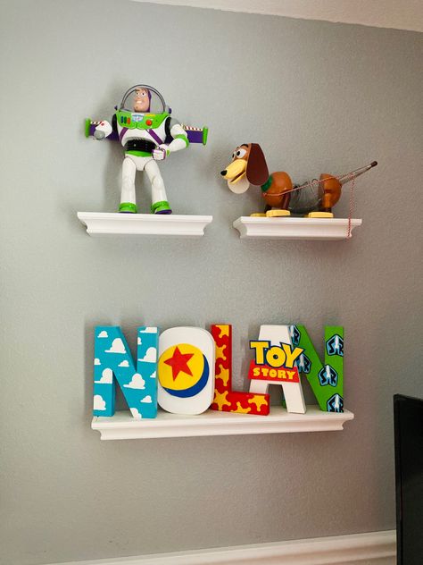 Buzz Light Year Bedroom Ideas, Disney Pixar Nursery, Modern Toy Story Room, Baby Boy Nursery Toy Story, Toy Story Themed Bedroom, Toy Story Theme Nursery, Pixar Nursery Ideas, Buzz Lightyear Bedroom, Toy Story Themed Room