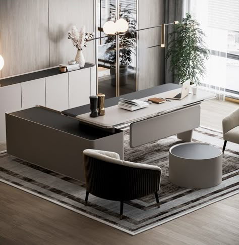 Executive Office Design Modern, Home Office For Women, Modern Home Office For Women, Office Table Design Modern, Luxury Office Desk, Office For Women, Office Interior Design Luxury, Office Furniture Showroom, Office Desk Furniture