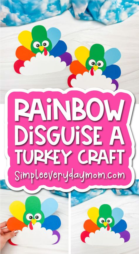 Disguise Your Turkey, Disguise A Turkey Ideas, Turkey Disguise Project Ideas, Disguise A Turkey, Turkey Disguise Project, Turkey Project, Rainbow Craft, Scarecrow Crafts, Thanksgiving Books