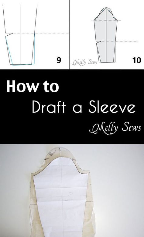 How to make a sleeve pattern - draft and fit a sleeve sewing pattern that fits you Sleeve Sewing Pattern, Melly Sews, Sewing Sleeves, Sewing Alterations, Bodice Pattern, Couture Mode, Sewing Lessons, Pattern Drafting, Sleeve Pattern