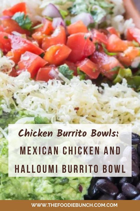 This Mexican Chicken and Halloumi Burrito Bowl is one of the best burittos bowl recipes to try! It is easy recipe to make as family dinner idea. Once you try it, it will be your favorite dinner ideas with chicken breast! #MexicanChicken #BurritoBowl #FamilyDinnerIdea #EasyRecipes Burittos Bowl Recipes, Terriyaki Chicken Bowl, Skillet Chicken Lasagna, Turkey Kofta, Chicken And Halloumi, Ideas With Chicken Breast, Dinner Ideas With Chicken Breast, Dinner Ideas With Chicken, Burrito Bowl Recipe