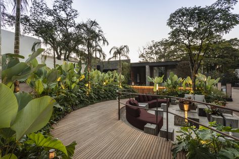 Elementary Garden / Kalil Ferre Pasagismo Bar En Plein Air, Bar Exterior, Sensory Garden, Patio Interior, Garden Landscape Design, Tropical Landscaping, Green Roof, Landscape Projects, Outdoor Bar