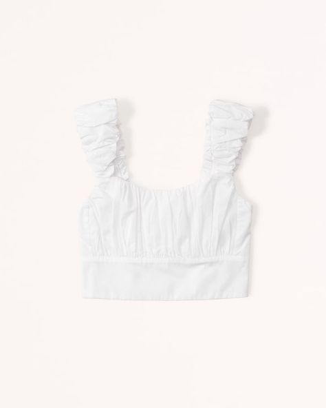 Women's Poplin Scrunch Strap Set Top | Women's Tops | Abercrombie.com | Abercrombie & Fitch (US)