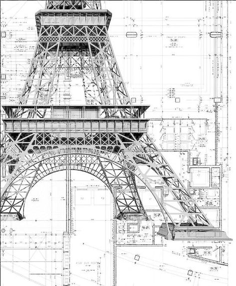 Eiffel Tower Drawing, Architecture Drawing Presentation, Eiffel Tower Art, Architecture Blueprints, Civil Engineering Design, Plan Paris, France Eiffel Tower, Gustave Eiffel, Paris Tour Eiffel