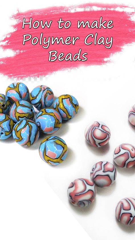 How To Make Beads With Polymer Clay, Fimo Clay Beads, Polymer Beads Tutorial, Clay Beads Jewelry Making Tools, Diy Polymer Beads, Cane Tutorial Polymer Clay, Diy Polymer Clay Beads Tutorial, Handmade Polymer Clay Beads, How To Use Polymer Clay Tutorials