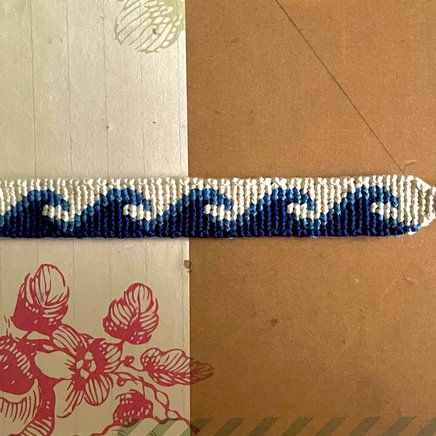 Alpha pattern #55557 | BraceletBook Alpha Wave Pattern, Ocean Wave Bracelet Pattern, Wave Alpha Pattern, Ocean Alpha Pattern, Alpha Loom Patterns, Alpha Bracelet Pattern, Alpha Bracelet, Bracelet Book, Yarn Bracelets