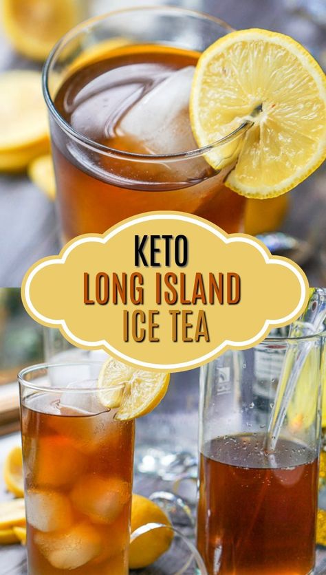 Long Island Iced Tea Cocktail, Low Carb Cocktails, Tea Cocktail, Keto Cocktails, Low Carb Drinks, Iced Tea Recipes, Long Island Iced Tea, Tea Cocktails, Recetas Keto