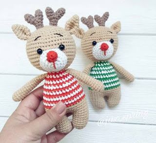 PATRONES AMIGURUMI GRATIS: PATRON GRATIS RENO AMIGURUMI 55279 Crochet Hippo, Reindeer Pattern, Amigurumi Doll Pattern, Crochet Panda, Pola Amigurumi, Crochet Unicorn, Crochet Elephant, Free Amigurumi Patterns, Christmas Crochet Patterns