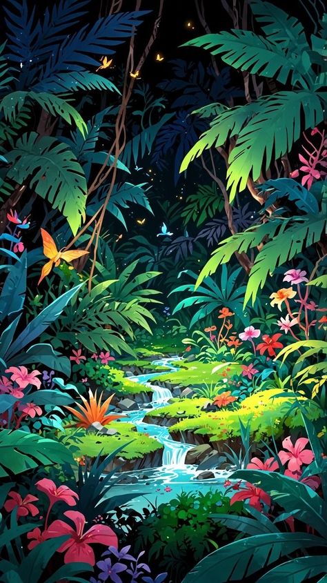 Anime Jungle, Lofi Art, Clip Art Frames Borders, Acrylic Tutorials, Ghost Photography, Wallpaper Hp, Wallpaper Iphone Summer, View Wallpaper, Beautiful Wallpapers Backgrounds