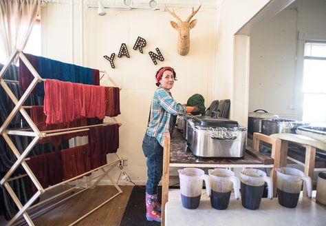 she shoots sheep shots: november post 1: BTS jill draper at work Natural Dye Studio, Dye Lab, Yarn Studio, Fiber Studio, Weaving Studio, Dye Studio, Dye Yarn, Dyeing Yarn, Textile Dyeing