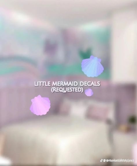 Bloxburg Mermaid Decal Codes, Mermaid Decals Bloxburg, Mermaid Decals, Bloxburg Food, Roblox Photo, Food Decals, Bloxburg Food Decals, Codes Wallpaper, Girls Room Decals