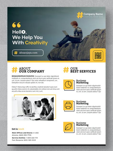 Marketing One Pager Design, Corporate Newsletter Design Layout, One Pager Design, Professional Flyer Design, Infographic Inspiration, One Pager, Flyer Design Layout, Desain Editorial, Graphic Design Flyer