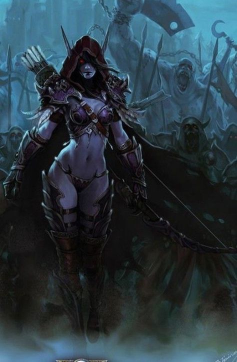 Sylvanas and the Forsaken: Lady Sylvanas, Banshee Queen, World Of Warcraft Art, Sylvanas Windrunner, For The Horde, Warcraft Art, Night Elf, Heroes Of The Storm, Dark Elf